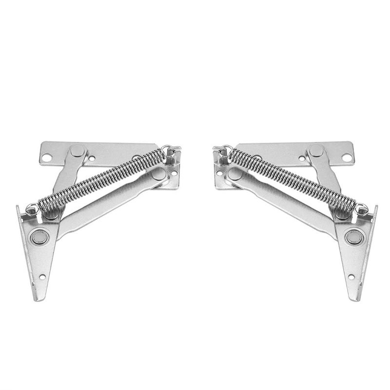 Garosa Stainless Steel Cabinet Door Hinges, 2-Pack Heavy Duty Gas Spring Lid Support, 80-Degree Soft Close, Silver, 5.31x1.57x1.37 Inches for Cupboard, Closet, Wardrobe - Image 5